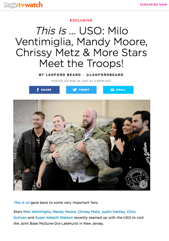 This is us cast meets the troops